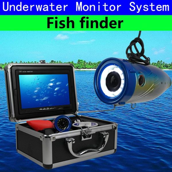 

7" 15/30/50m cable fishfinder dvr hd 1000tvl fish finder underwater ice fishing video camera kit 12 white leds ip cameras