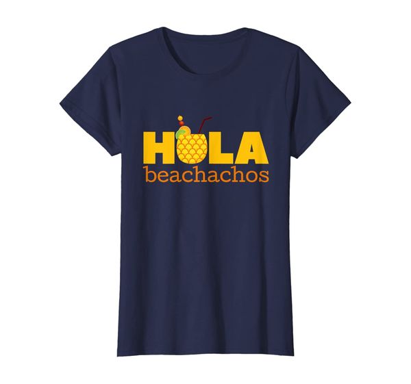 

Womens Hola Beachachos Summer Vacation Pineapple Cup Drink Tee T-Shirt, Mainly pictures