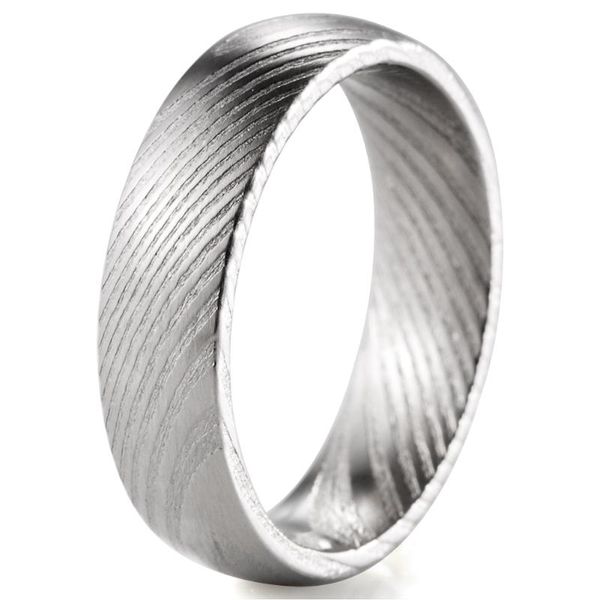 

wedding rings 6mm domed real damascus steel for men women classic fashion engagement anniversary bands women's, Slivery;golden