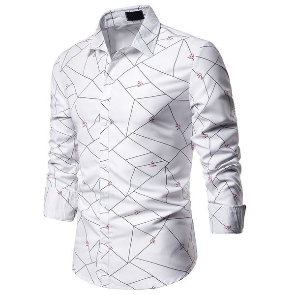 

men's shirts autumn line wiftlet pecial pattern decoration deign lapel long leeve, White;black