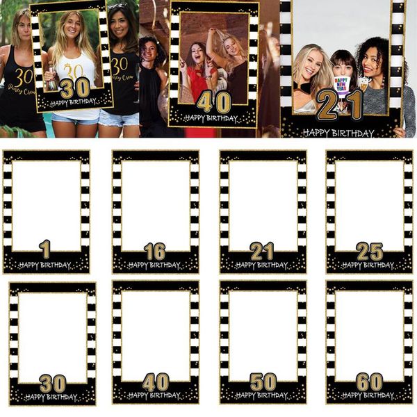 

gold powder birthday po frame for adults and children decoration frames