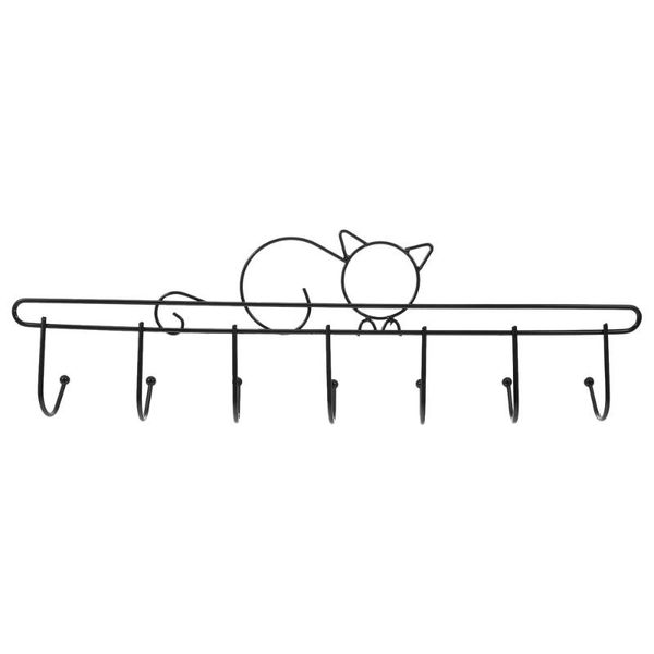 

hooks & rails 1pc simple creative iron door back key hook household clothes hat (black)