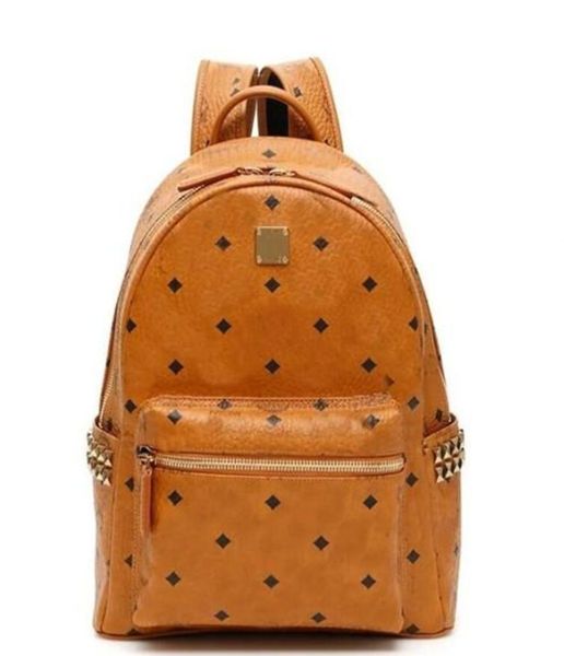 Crossbody Çanta Deri Çantalar Yüksek Kalite 3 boy erkek kadın Okul Sırt Çantası ünlü Perçin baskı Sırt Çantaları Tasarımcı bayan Çantaları Erkek ve Kız sırt çantası