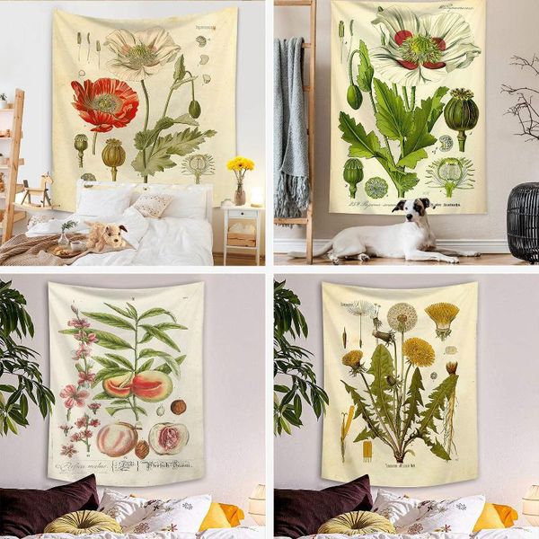 

tapestries wall hanging flower butterfly insect reference chart aesthetic livingroom bedroom home decor