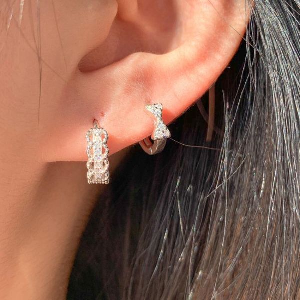 

hoop & huggie women jewelry earrings pretty design sweet korean temperament silvery plating metal for party gifts, Golden;silver
