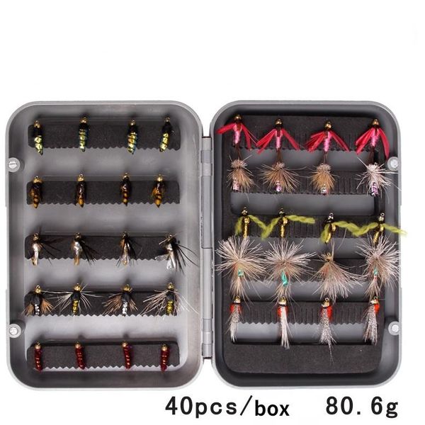 

fishing hooks 40 pieces of hook set freshwater feather lure supplies