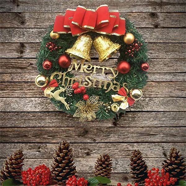 

decorative flowers & wreaths merry christmas decorations for home led glowing garland ornaments year artificial green leaves door decor hang