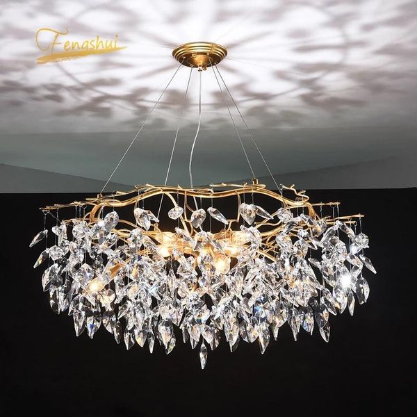 

chandeliers nordic large luxury crystal chandelier for living room led gold luster el hall art indoor decor modern hanging lamp lighting