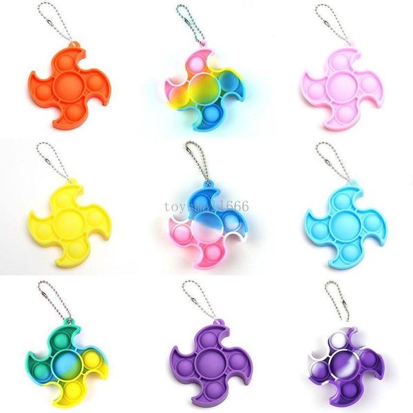 

dhl fidget dimple toys keychain favor children push decompression toy silicone camo rainbow rodent pioneer anti stress bubbles board key cha