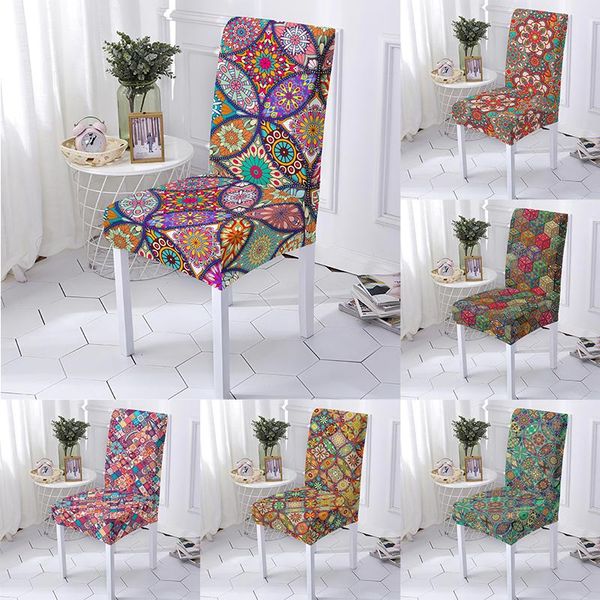 

mandala printing chairs covers polyester spandex dining room stretch seat cover chair protective case for restaurant el