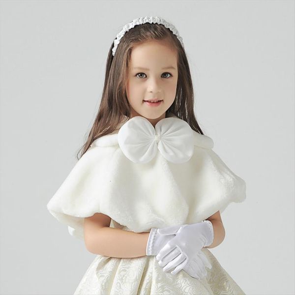 

flower girls shrug faux fur soft bolero for matching party dresses children formal warm coat kids outwear clothing, Blue;gray