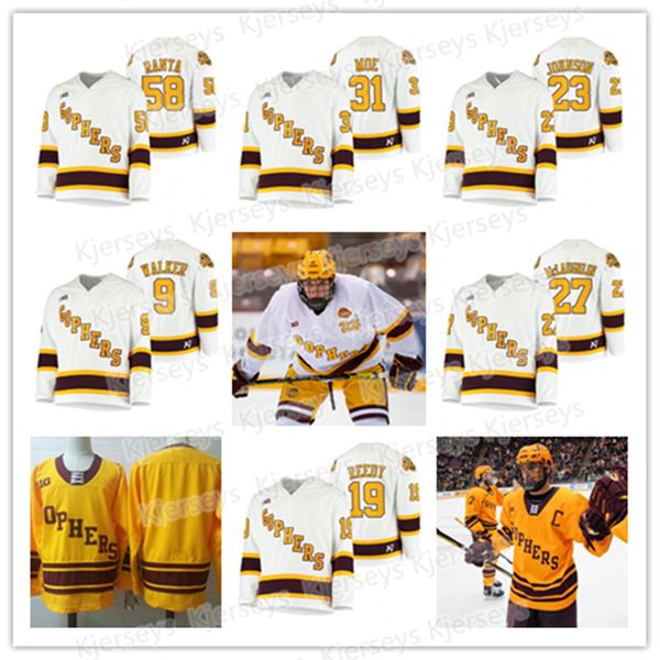 

2021 b1g minnesota golden gophers college ncaa hockey jersey sammy walker bryce brodzinski mason nevers scott reedy nathan burke ryan johnso, Black