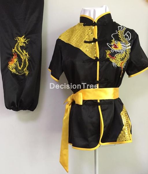 

morning exercise team stage performance clothing men uniform chinese clothes for short sleeve wushu tai gym, White;black