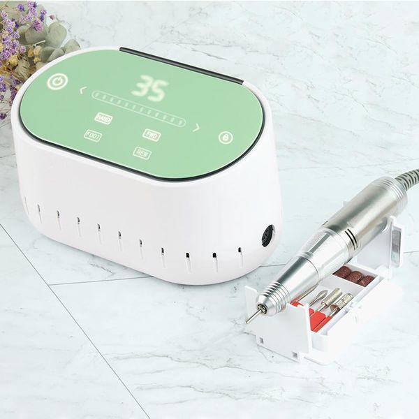 

electric nail drill 35000rpm manicure machine professional touch screen 60w kit have beautiful box & accessories1