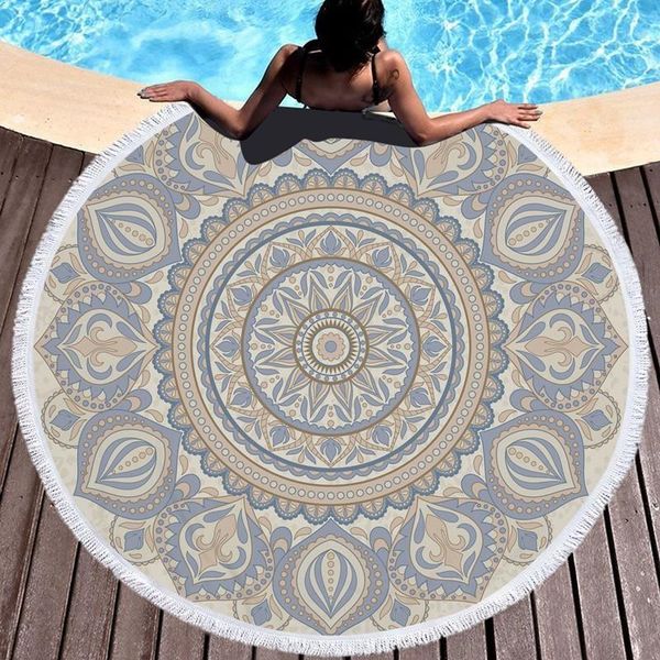 

towel xc ushio mandala round beach with tassel yoga mat bedspread tapestry blanket absorbent microfiber 2021 fashion style