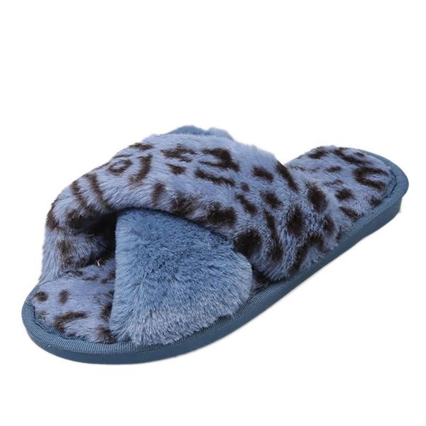 

slippers design leopard women winter warm shoes plush soft indoors anti-slip floor bedroom non-slip shoes#bl5, Black