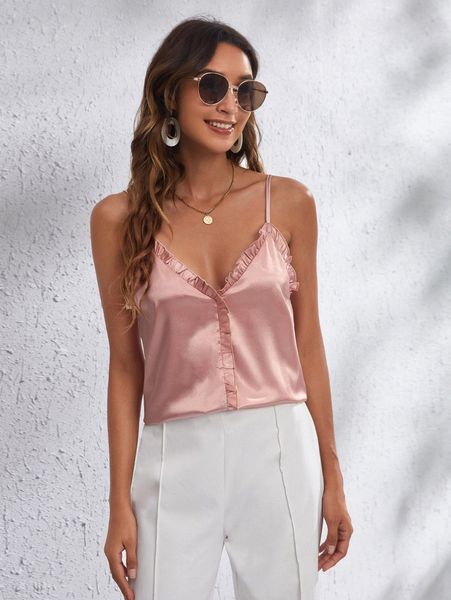 

frilled cami j8yk#, White