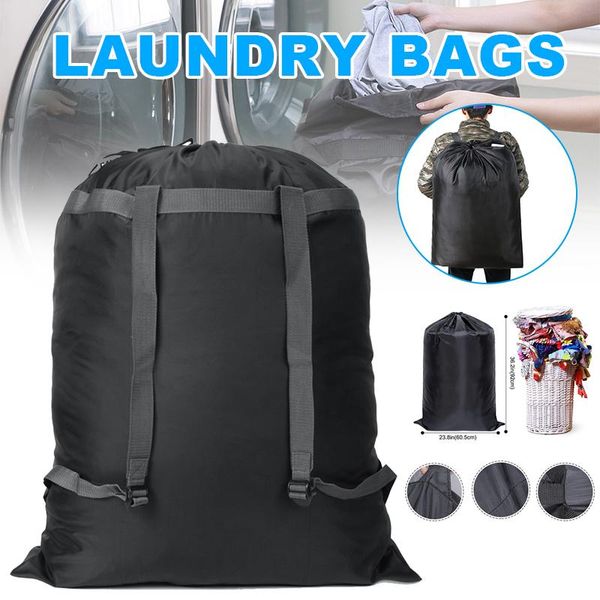 

large laundry bag heavy duty polyester washing backpack with 2 adjustable shoulder straps for school camping hk3 bags