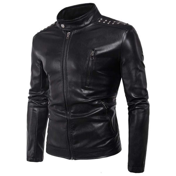 

men's jackets large size5xl slim leather men stand collar pu coats male motorcycle jacket casual fit short sue 0hd5, Black;brown