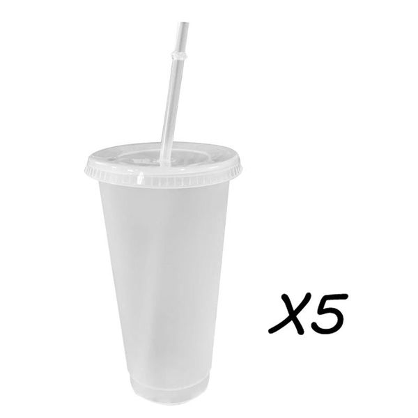 

mugs straw cup reusable cups plastic tumbler with lid transparent christmas gift outdoor portable 700ml drop