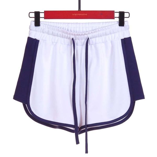 

women's shorts patchwork color elastic waist drawstring loose streetwear women overiszed fitness jogging mini short pants, White;black