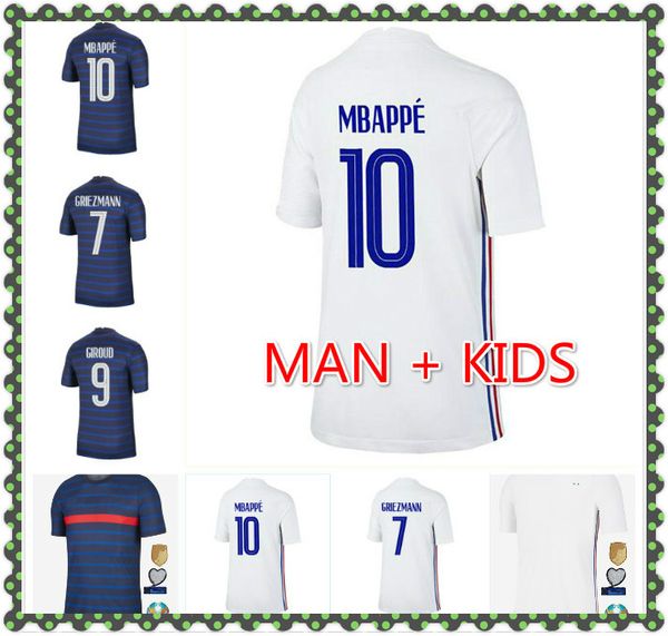 

2021 2022 mbappe griezmann pogba giroud kante jerseys 21 22 soccer jersey football shirts maillot de foot men + kids kit, Black;yellow