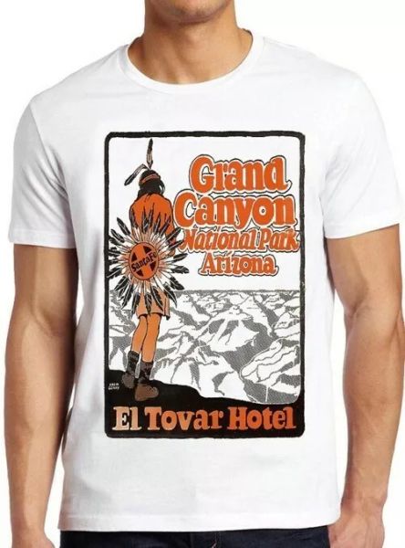 

grand canyon national park arizona el tovar  vintage gift tee t shirt 4185, White;black
