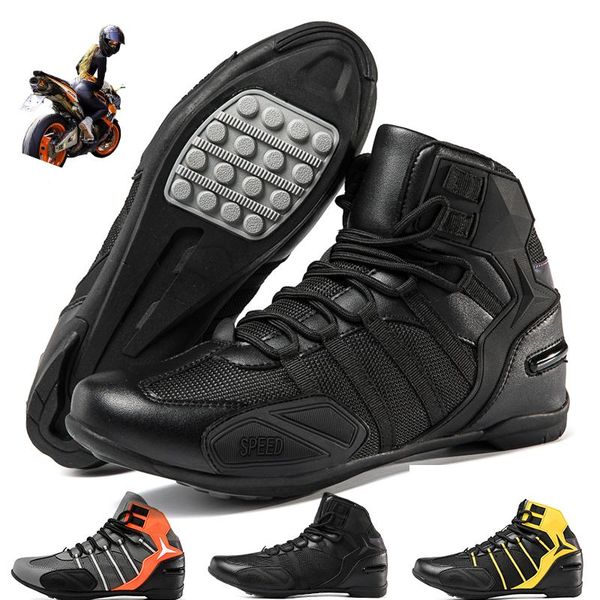 

cycling footwear locomotive shoes men's high-shockproof wear-resistant racing street riding trend fashion sports, Black