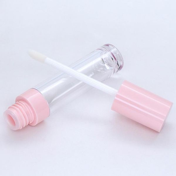 

storage bottles & jars 10/30/50pcs 6.5ml clear lip oil refillable bottle cosmetic lipgloss containers pink cap lipstick packing gloss tubes