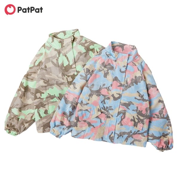 

autumn and winter kids trendy camouflage stand collar coat for parkas clothes 210528, Blue;gray