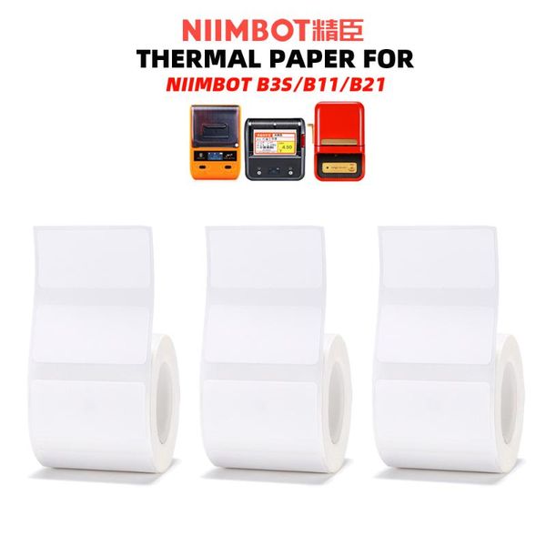

printers 3 roll thermal printing paper self-adhesive barcode price size name label for niimbot b3s/b11/b21 printer