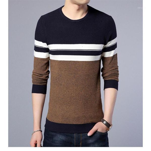 

sweaters casual o-neck striped slim fit knit sweater and men's men1 s645, White;black