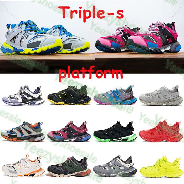 

triple s mens platform casual shoes 3.0 sneakers runner blue pink black red trainer lime white burgundy men women vintage trainers