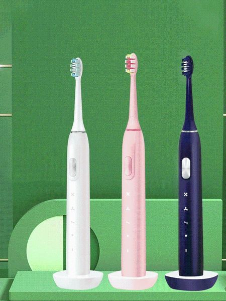 

electric toothbrush rechargeable sonic usb fast charge with 2 replacement soft brush head gift waterproof for smart