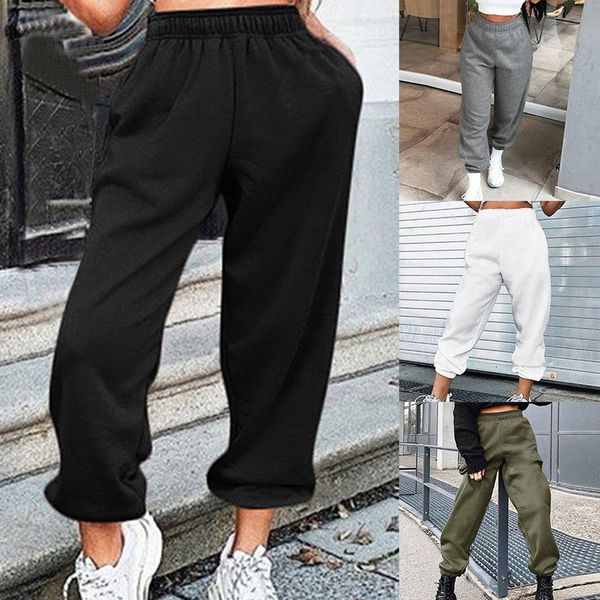 

women's pants & capris wide leg sweat women trousers plus size high waist streetwear korean casual pant femme fall nxy5, Black;white