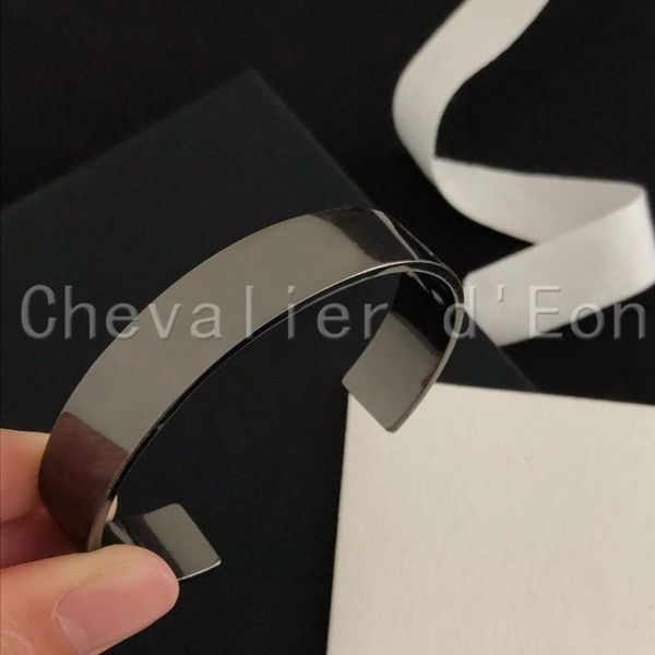

bangle chevalier d'eon luxury jewelry simple carving letter bracelets female charm for women, Black