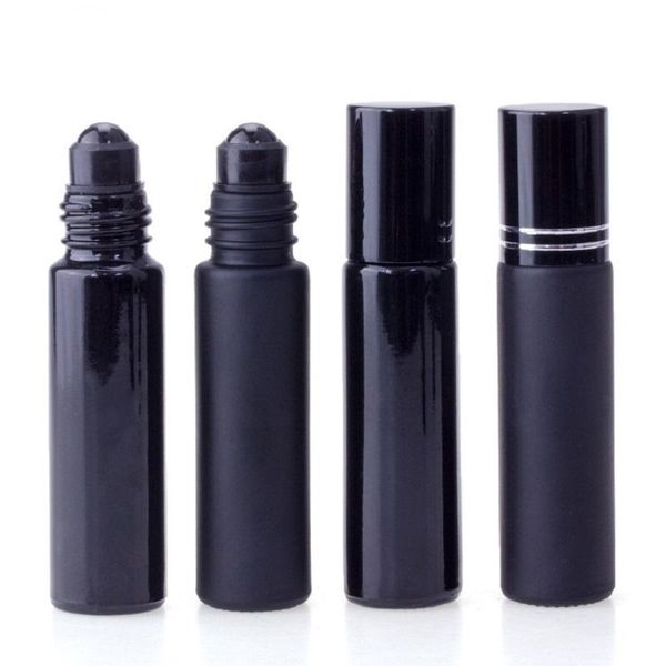 

10ml ma& bright black roll on essential oil bottle obsidian stone roller jar storage bottles & jars