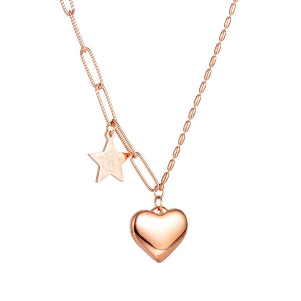 

pendant necklaces fashion retro heart-shaped necklace stainless steel jewelry for woman gift not fade wholesale, Silver