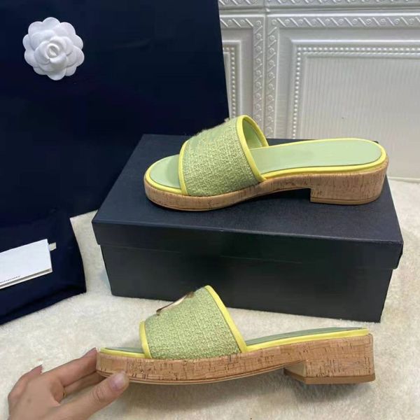 

80% off shoes prowow brand designerspring summer new the bottom of wood women slippers ladies thick metal decoration casual slides y81d, Black