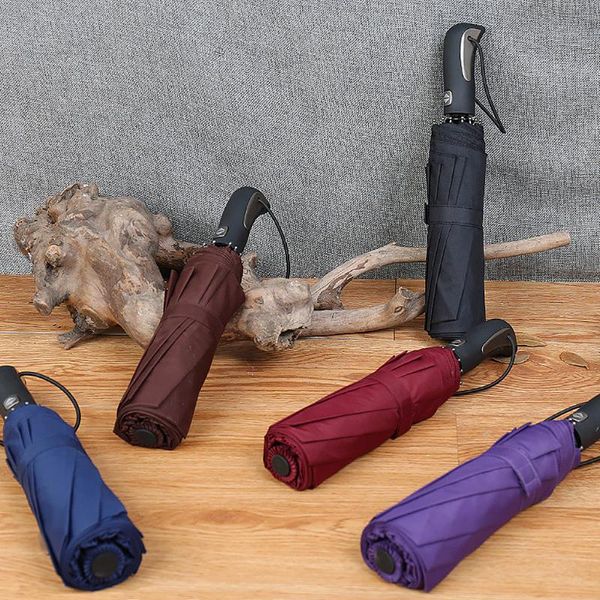 

umbrellas windproof automatic umbrella folding men's business 10ribs family sun parasol