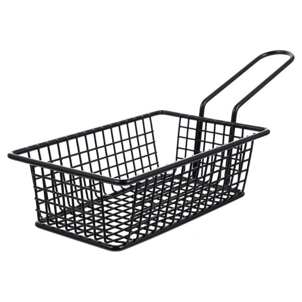 

storage baskets iron chip serving fried food basket snack with handle