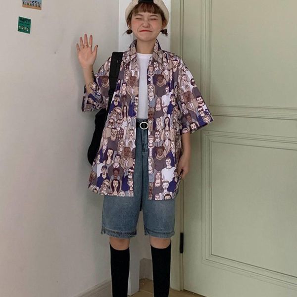 

beach style printed blouses short sleeve shirts women summer blouse ladies loose harajuku women's &, White