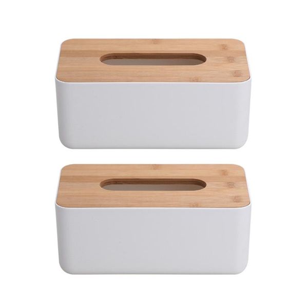 Tissue Boxes Servietten 2 Stück Box Rechteck Auto Papier Handtuch Halter Desktop Holz Serviette Lagerung Container Für Home Office