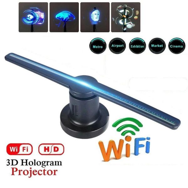 

led wifi holografische projector display fan hologram reclame speler acehe with remote control controlers