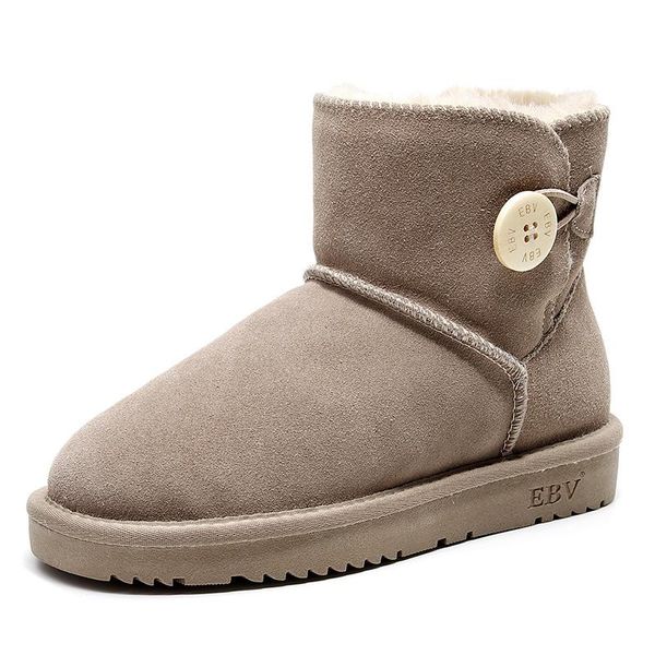 

boots 2021 autumn winter leather snow female short tube cotton shoes outdoor bread cute anti-slip thick sneaker, Black