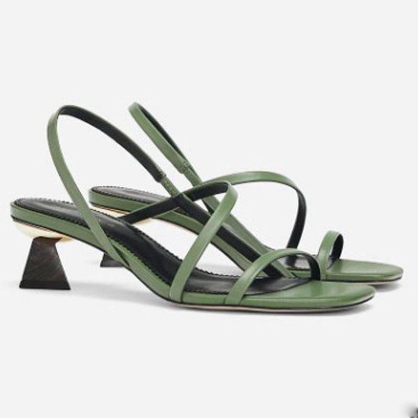 

black sandals high heels sandalias de tacon summer zapatos mujer vintage square toe strange open women shoes