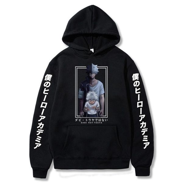 

men's hoodies & sweatshirts 2021 my hero academia anime dabi long sleeves casual men sweatshirt tracksuits hoodie harajuku, Black