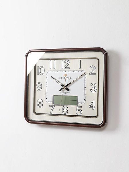 

wall clocks europe clock silent wooden square wood decorative digital modern design quartz hanging zegar home decor ee50
