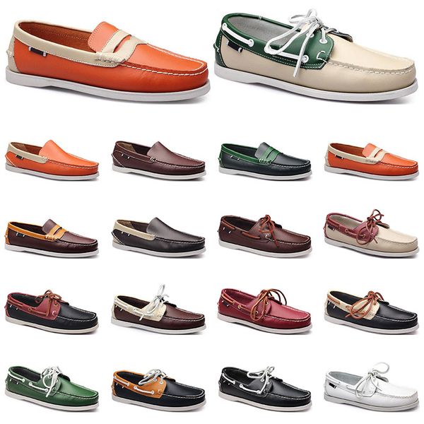 

womens sneakers sailing shoe mens casual leather shoes black white red green orange brown outdoor trainers size 38-45 sixty three