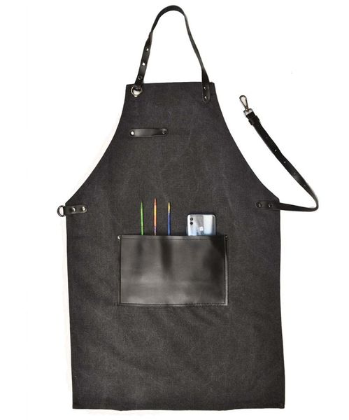 

aprons leather hanging neck band black literary cobbler work apron